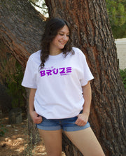 White Tee with Purple Logo