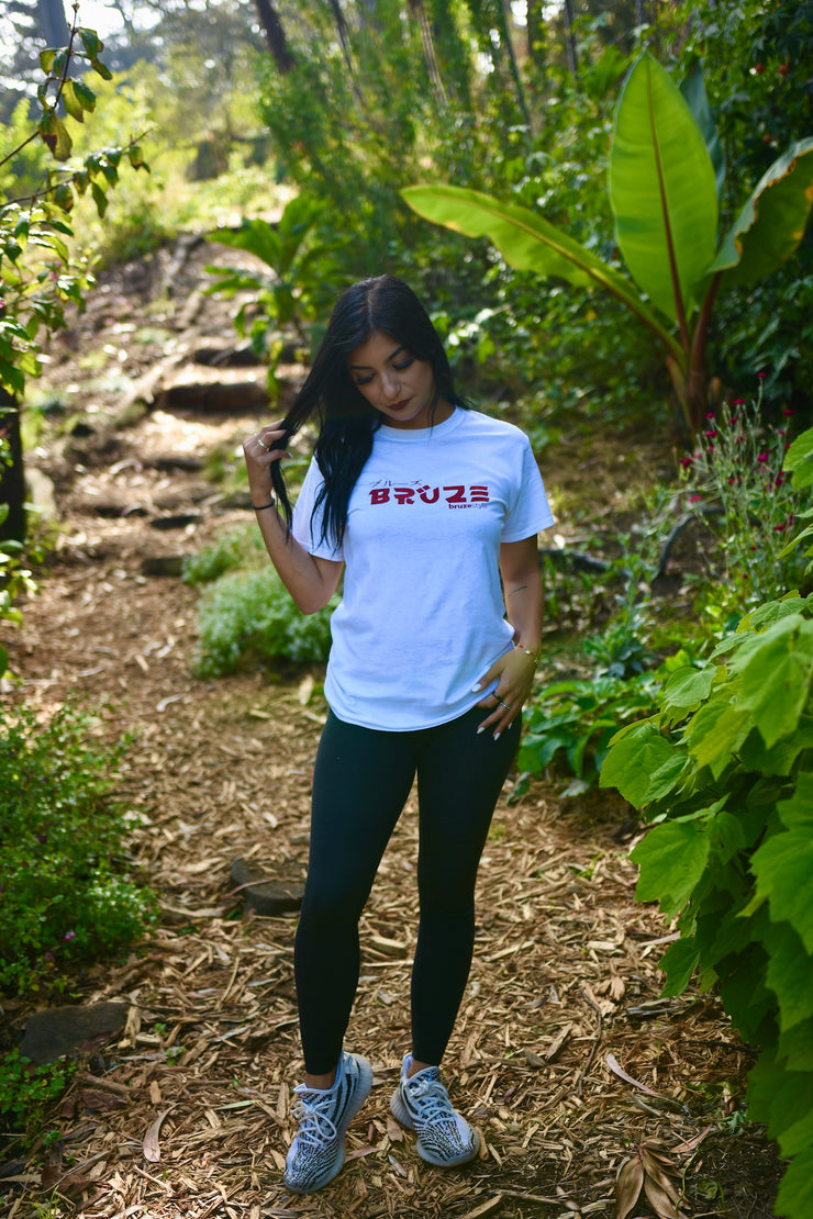 White Tee with Red Logo